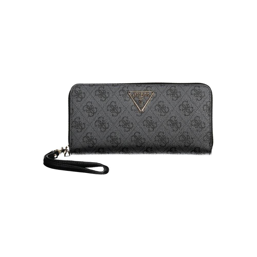 Guess Jeans Chic Black Polyethylene Wallet with Logo Detail Guess Jeans