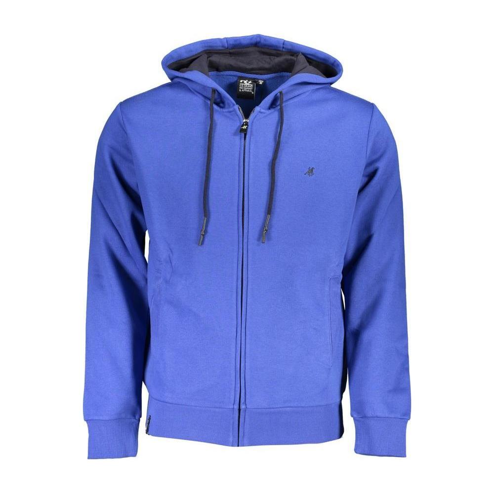 U.S. Grand Polo Elegant Hooded Zip Sweatshirt in Blue