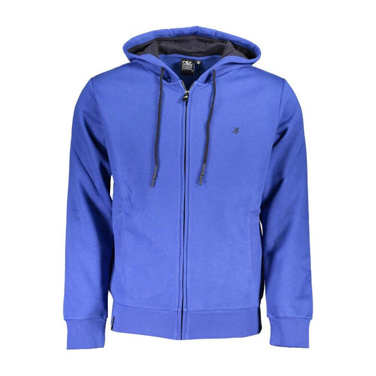 U.S. Grand Polo Elegant Hooded Zip Sweatshirt in Blue U.S. Grand Polo