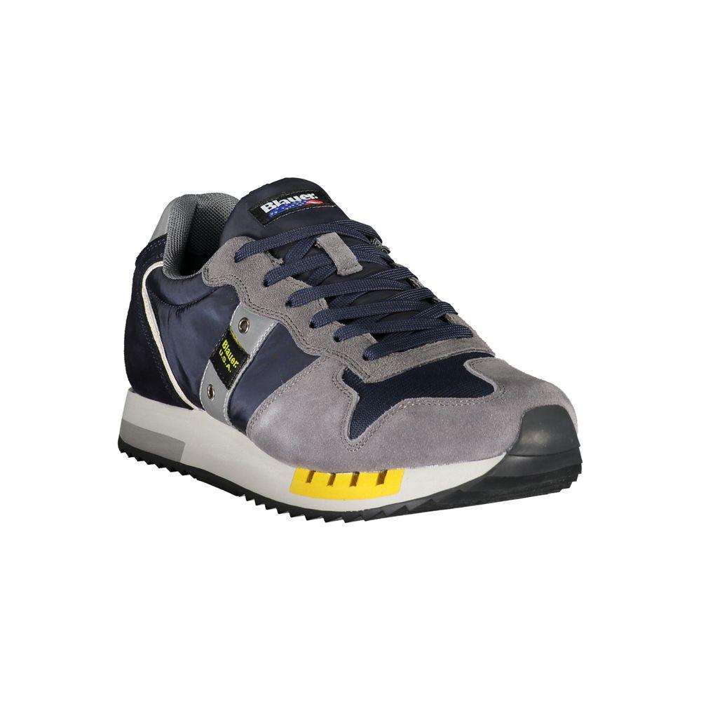 Blauer Elevate Your Step: Blue Contrast Lace-Up Sneakers Blauer