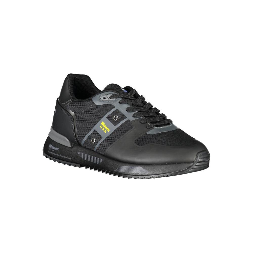 Blauer Sleek Black Sneakers with Contrast Accents Blauer