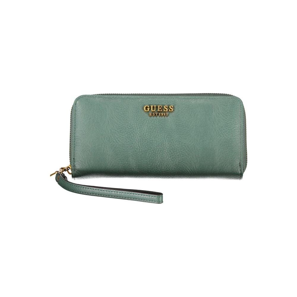 Guess Jeans Chic Green Polyethylene Wallet with Multiple Compartments Guess Jeans