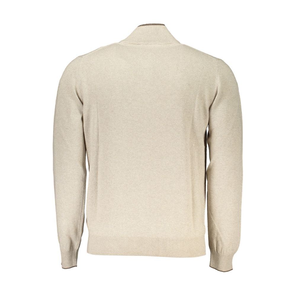 Harmont & Blaine Beige Half-Zip Sweater with Embroidery Detail Harmont & Blaine