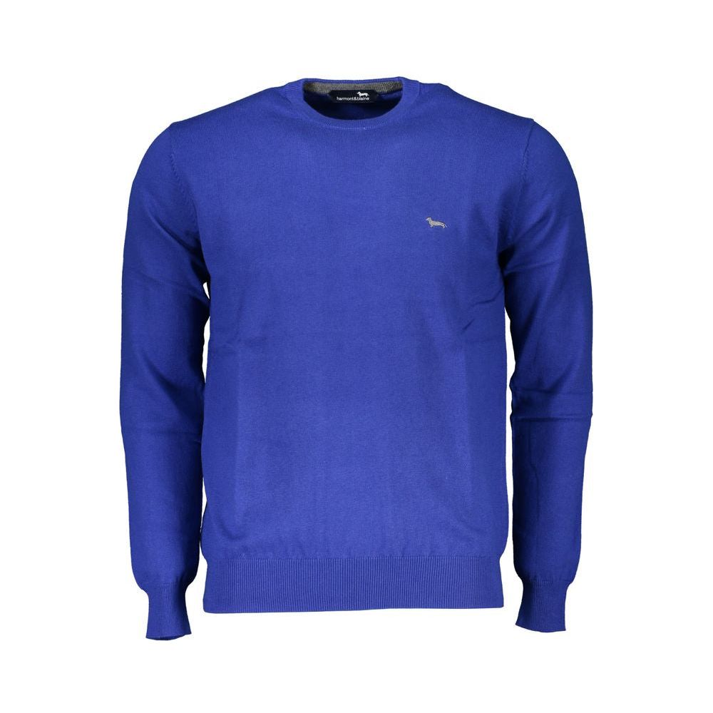 Harmont & Blaine Chic Blue Crew Neck Sweater with Embroidery Harmont & Blaine