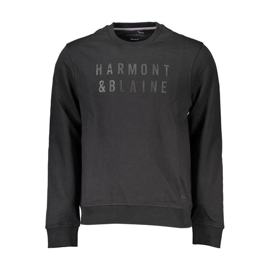 Harmont & Blaine Sleek Black Long-Sleeved Crew Neck Sweatshirt Harmont & Blaine