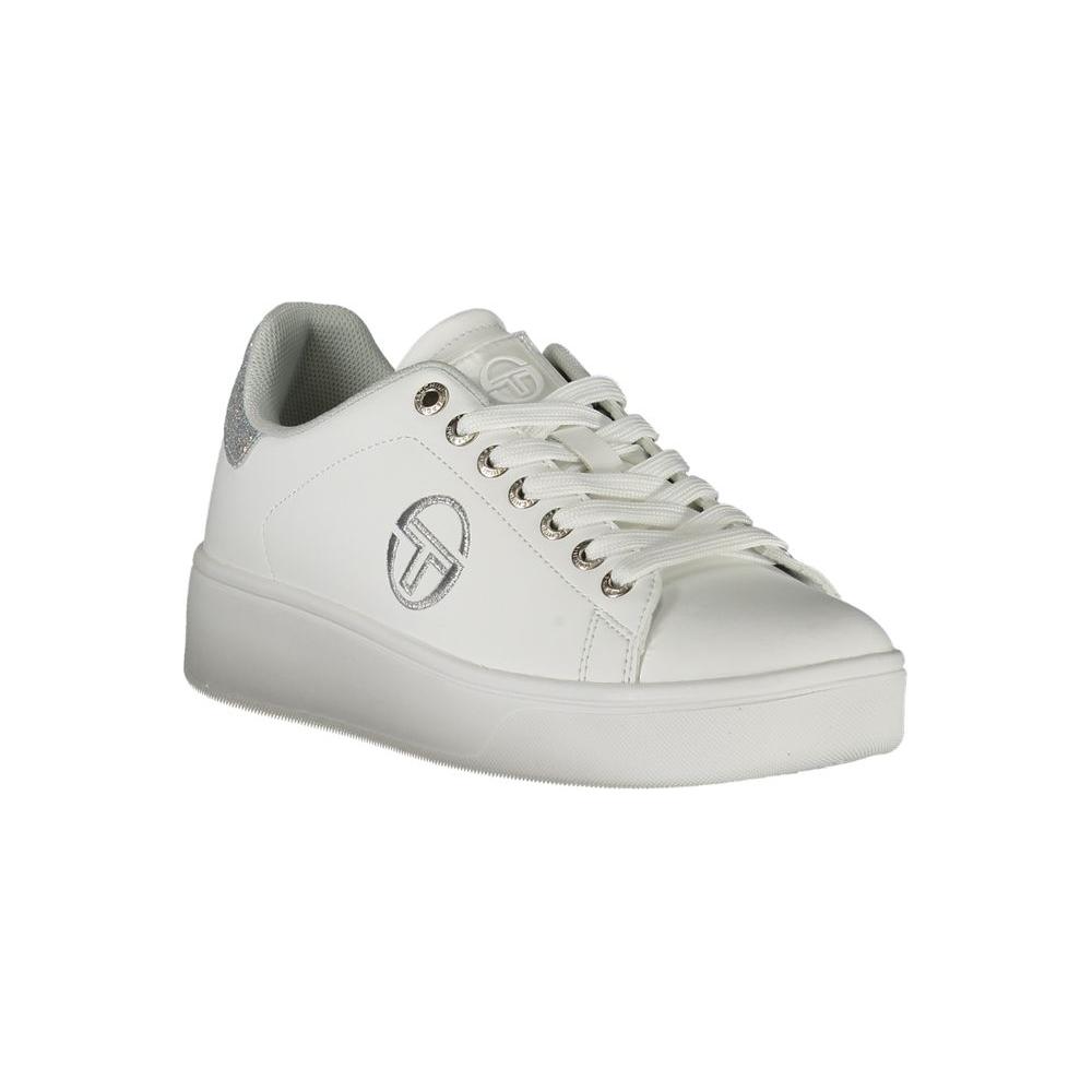 Sergio Tacchini Chic White Lace-up Sneakers with Contrast Details Sergio Tacchini