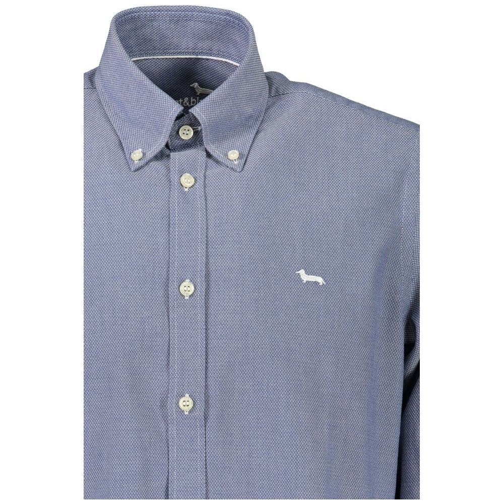 Harmont & Blaine Elegant Blue Button-Down Organic Cotton Shirt Harmont & Blaine