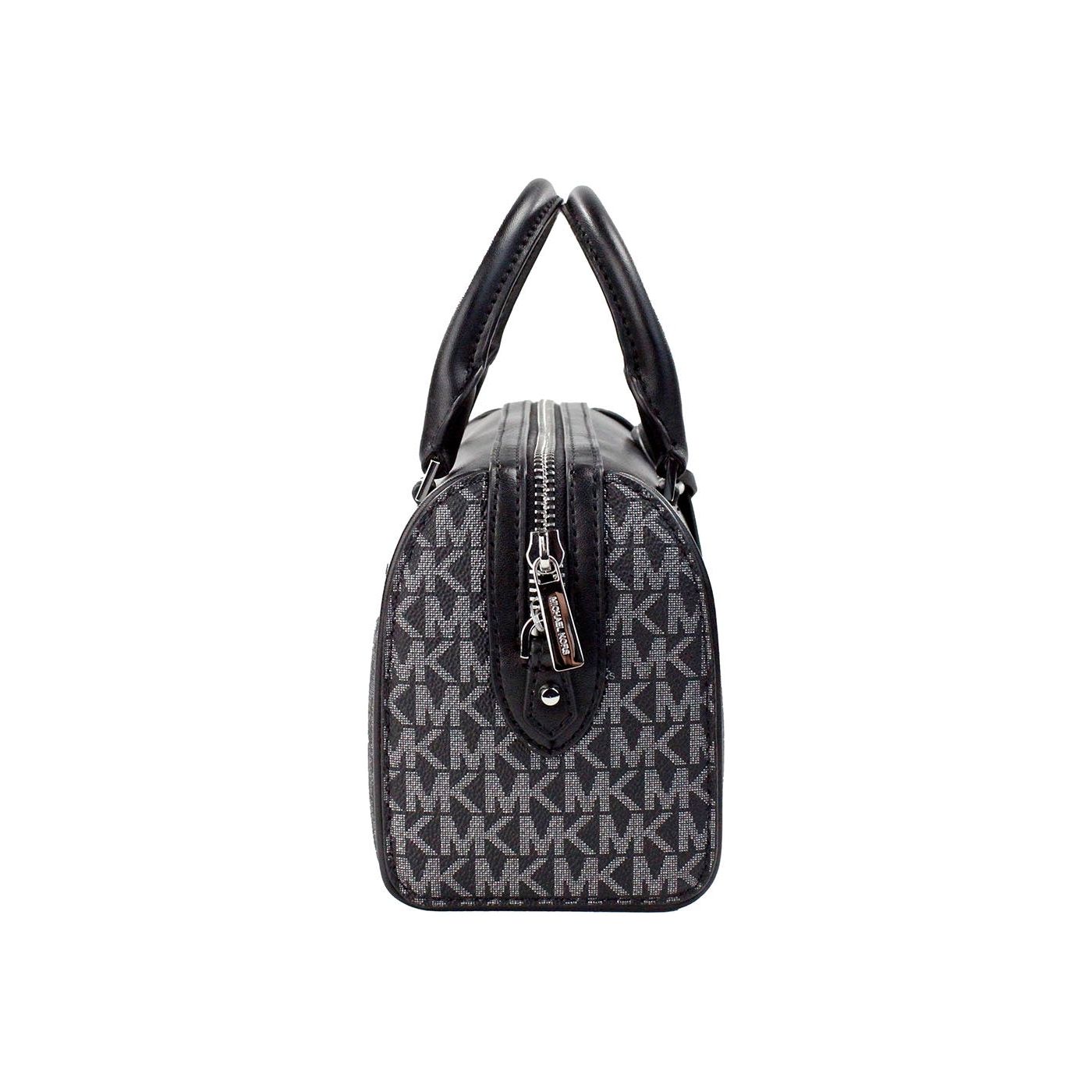 Michael Kors Travel XS Black Silver Signature PVC Duffle Crossbody Bag Purse Michael Kors