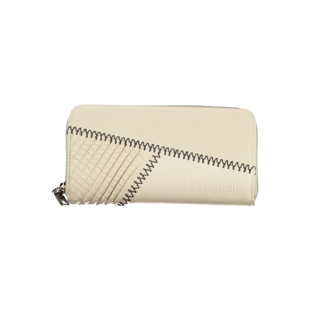 Desigual Beige Chic Wallet with Contrasting Accents Desigual