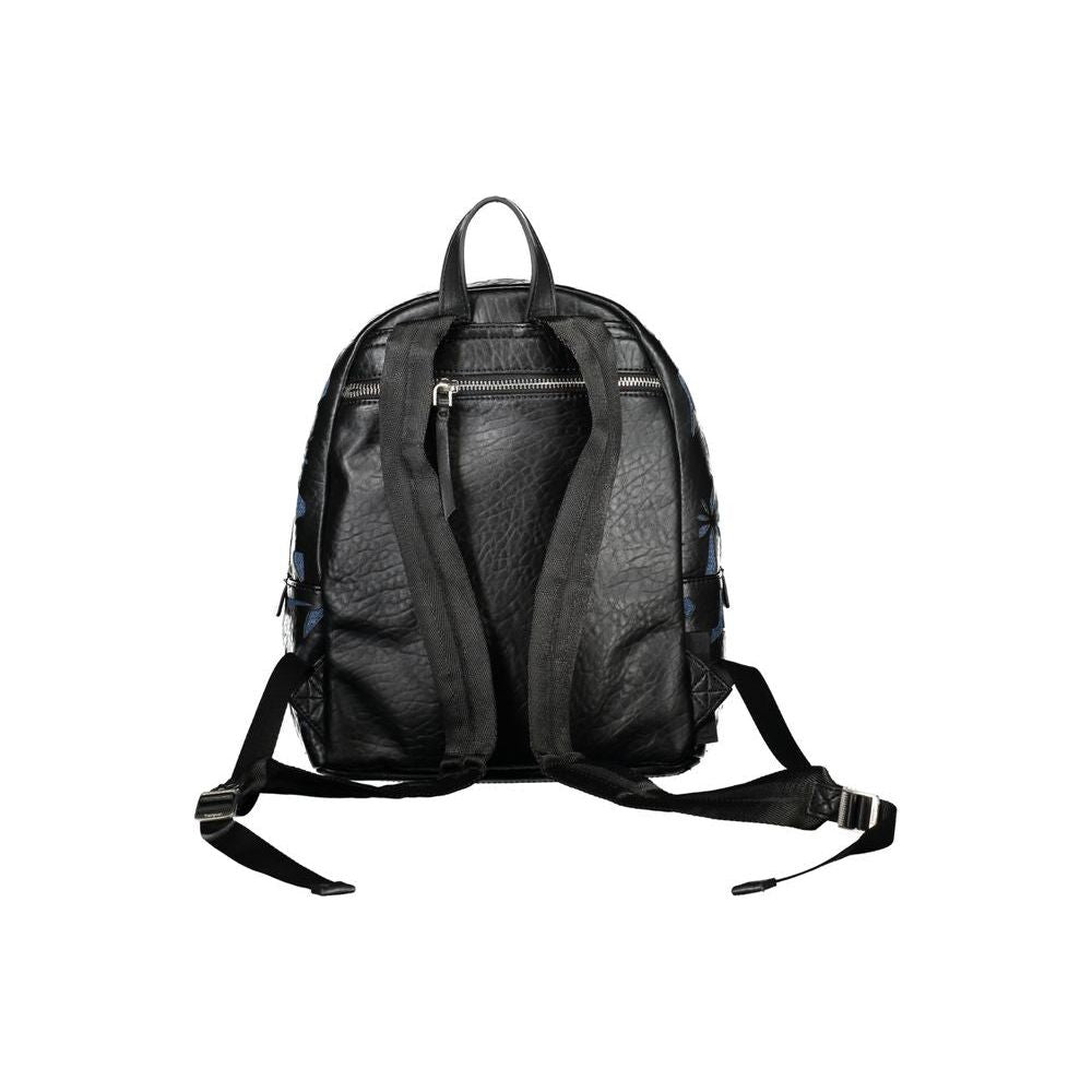 Desigual Chic Black Contrast Detail Backpack Desigual