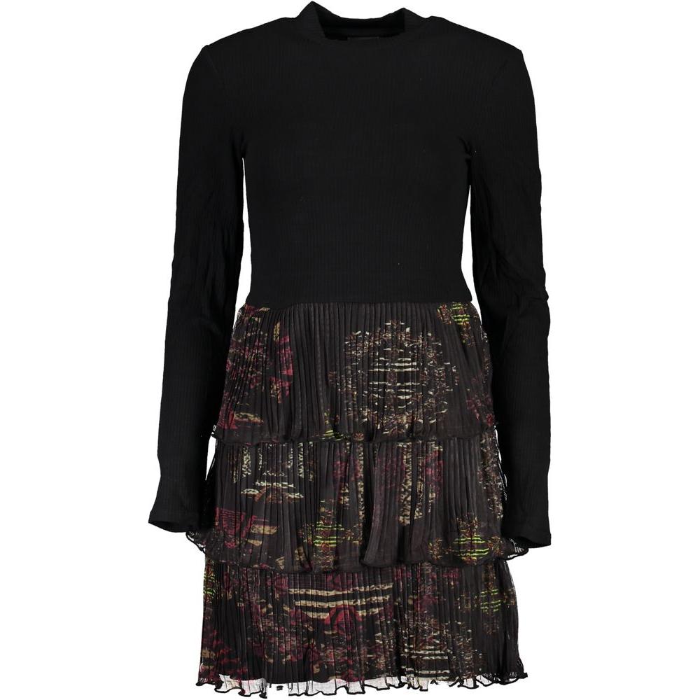 Desigual Chic High Neck Long Sleeve Short Dress Desigual