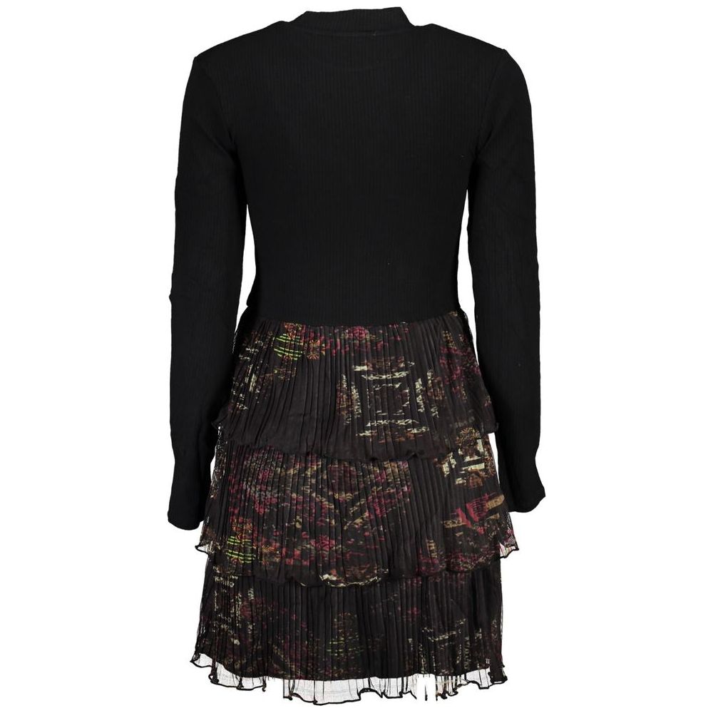 Desigual Chic High Neck Long Sleeve Short Dress Desigual