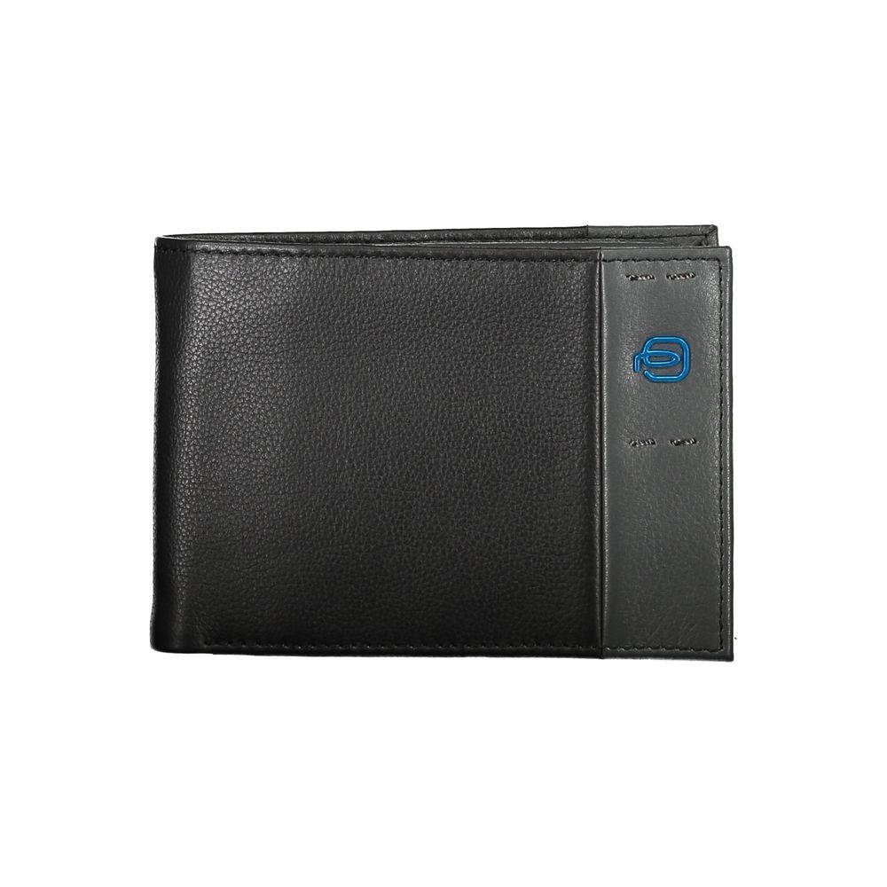 Piquadro Elegant Dual-Fold Leather Wallet with Coin Purse Piquadro