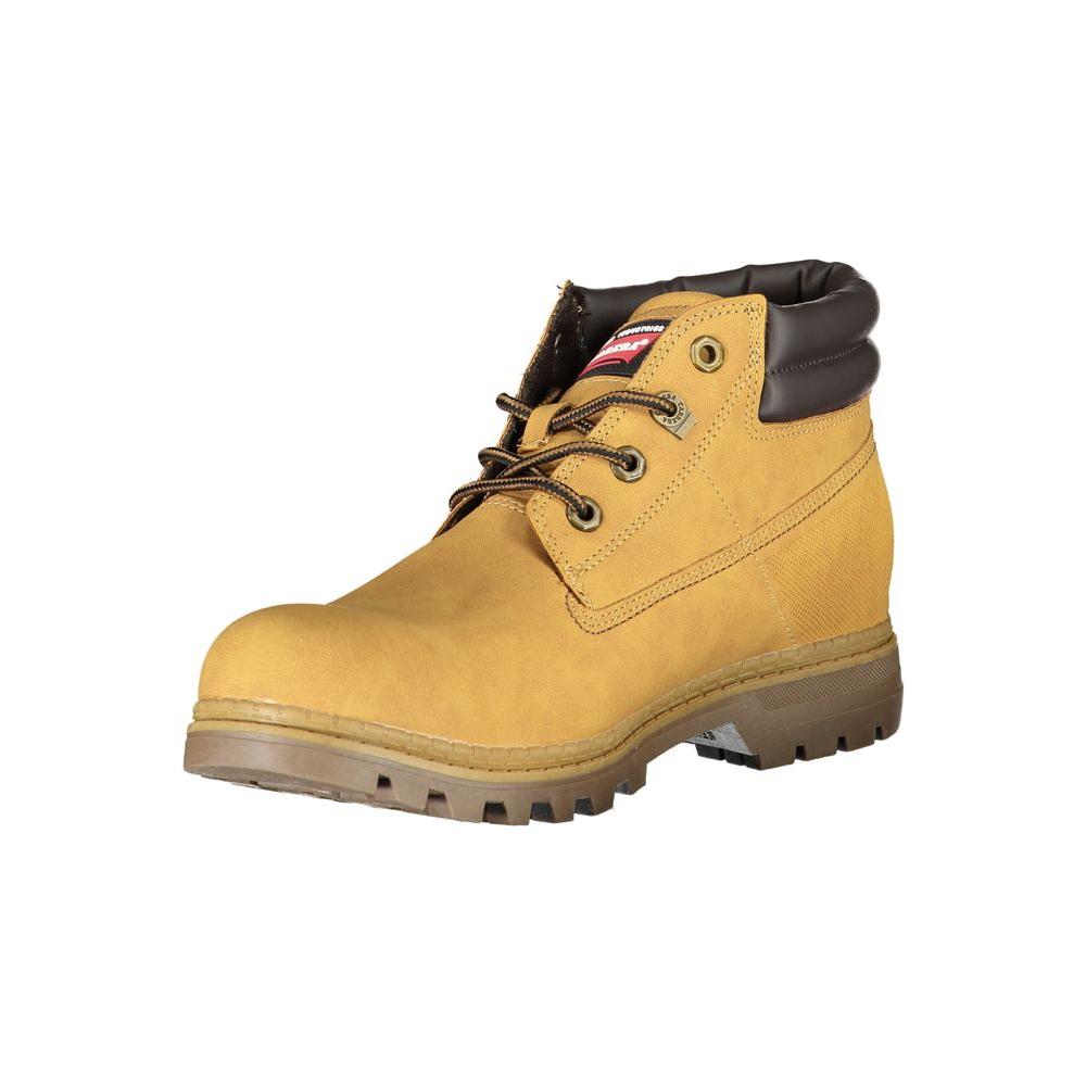 Carrera Chic Yellow Lace-Up Boots with Contrast Details Carrera