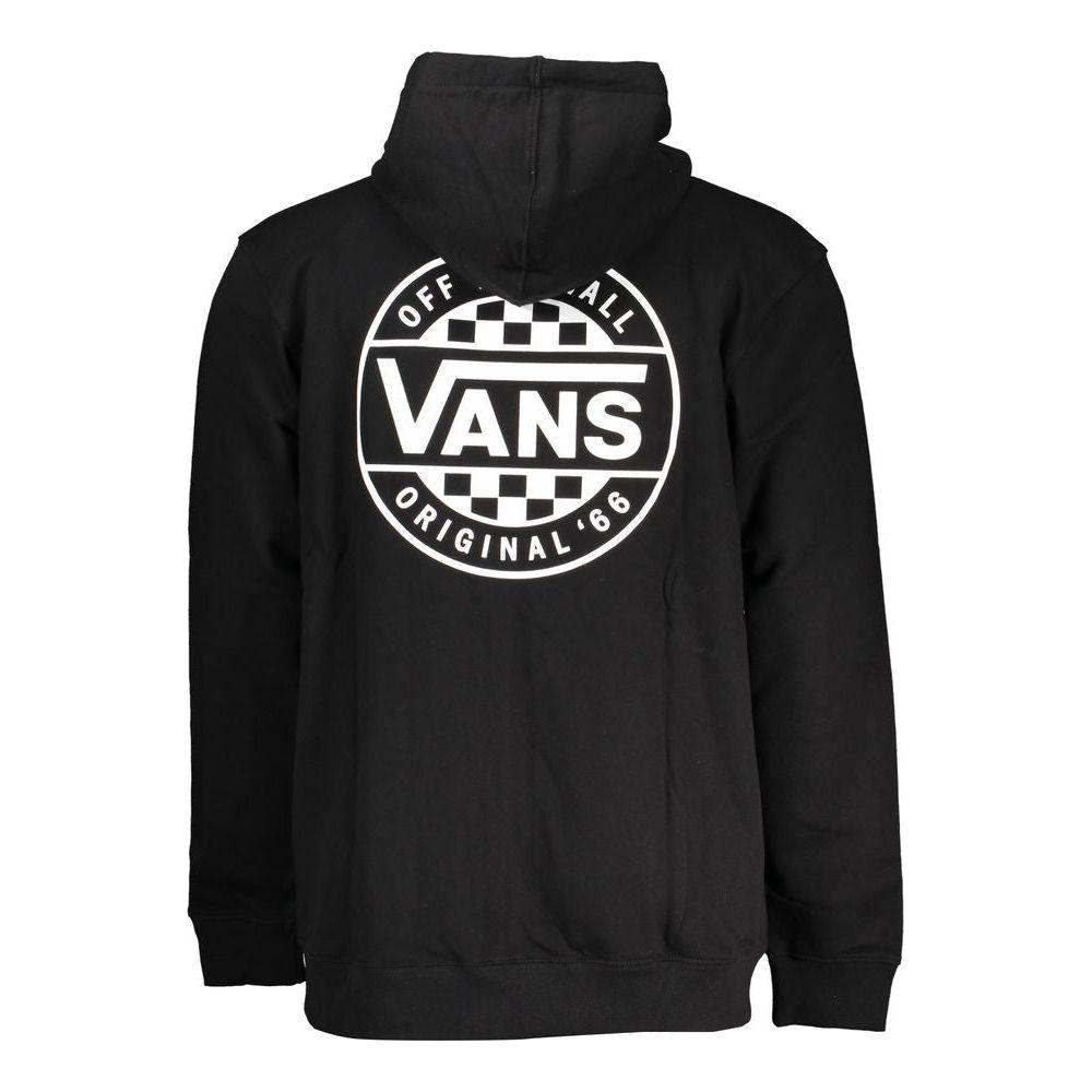 Vans Sleek Black Zip Hoodie with Logo Print