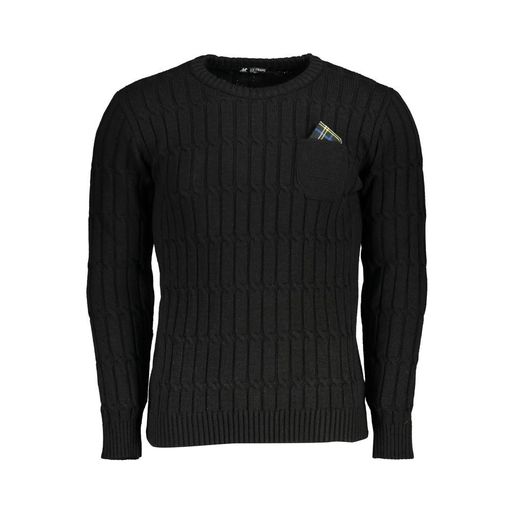 U.S. Grand Polo Twisted Crew Neck Sweater with Contrast Details