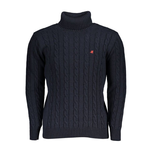 U.S. Grand Polo Elegant Turtleneck Twisted Sweater in Blue U.S. Grand Polo