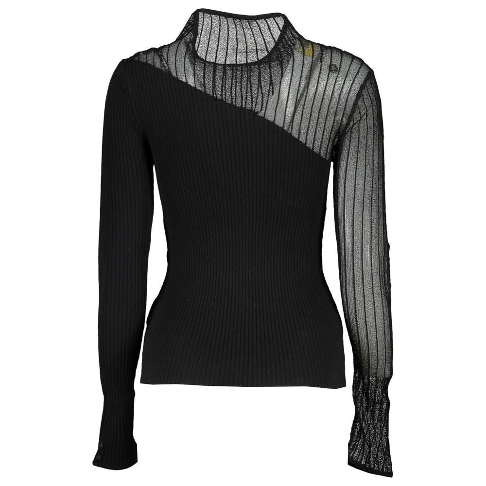 Patrizia Pepe Elegant Crew Neck Sweater with Contrast Details