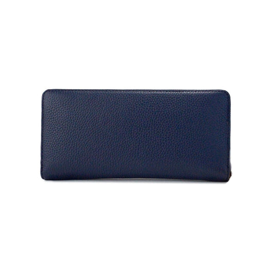 Michael Kors Jet Set Travel Large Navy Pebbled Leather Continental Wrist Wallet Michael Kors