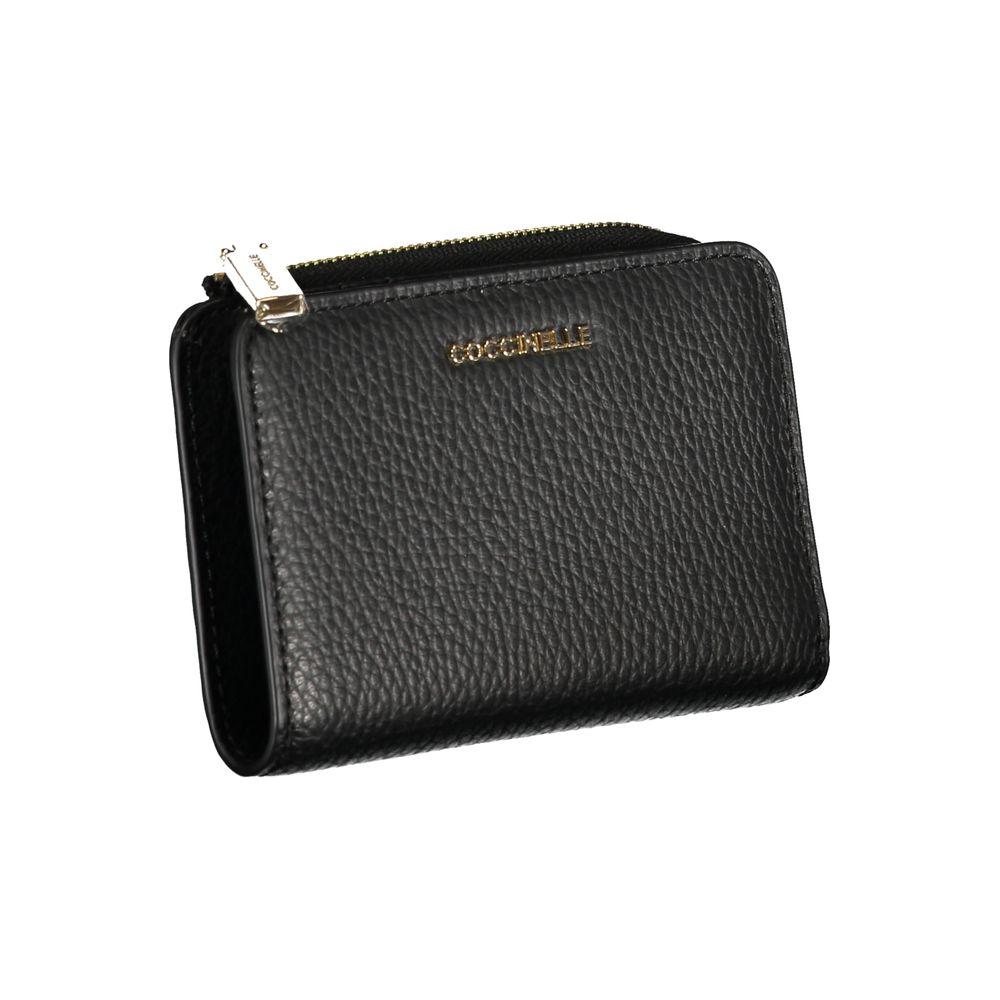 Coccinelle Elegant Black Leather Double Compartment Wallet Coccinelle