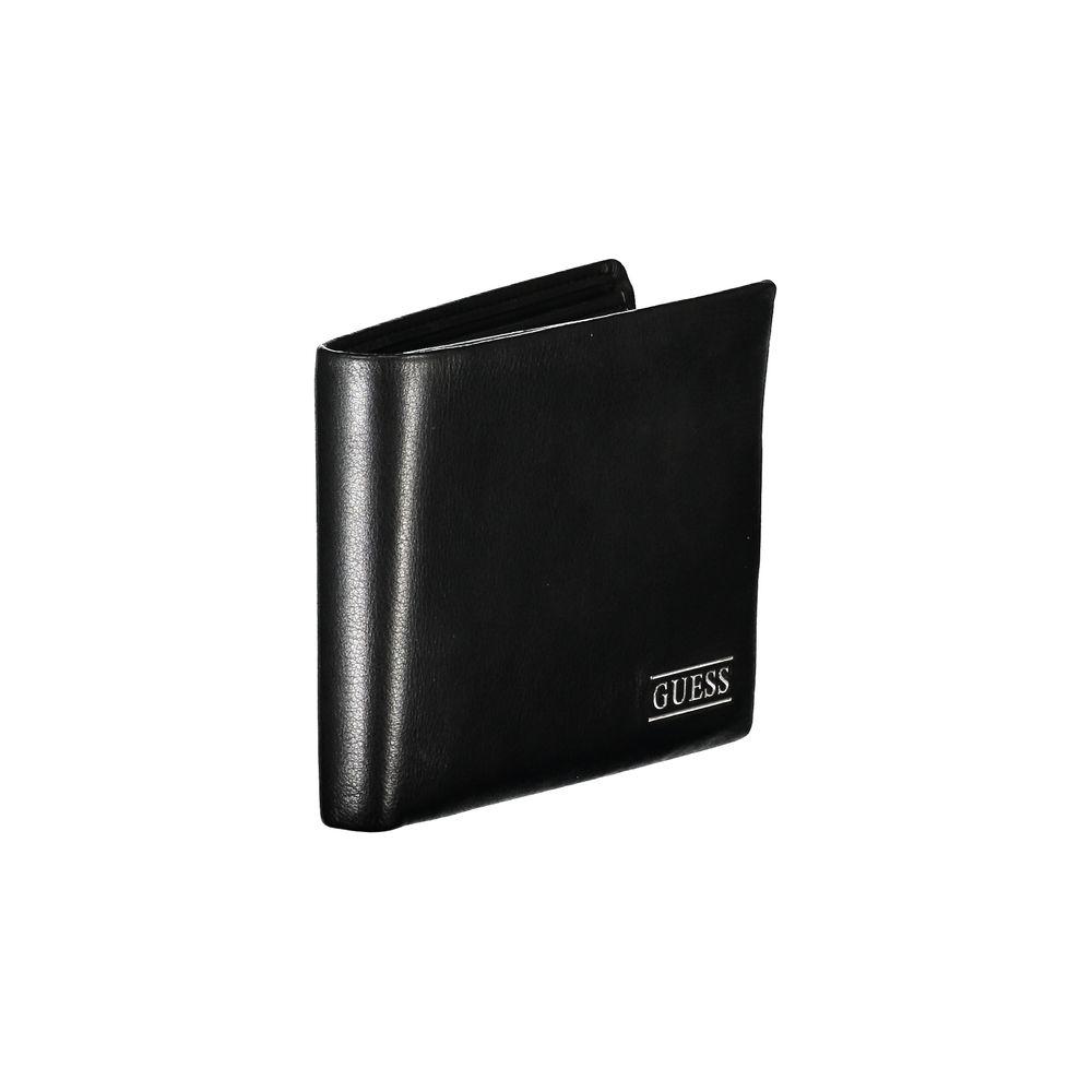 Guess Jeans Sleek Black Leather Bifold Wallet Guess Jeans