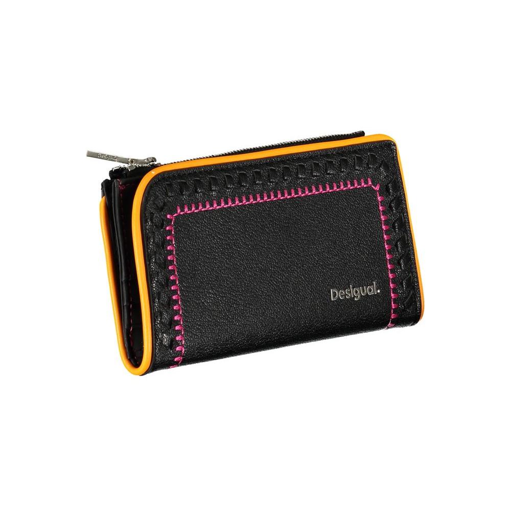 Desigual Elegant Black Two-Compartment Wallet Desigual