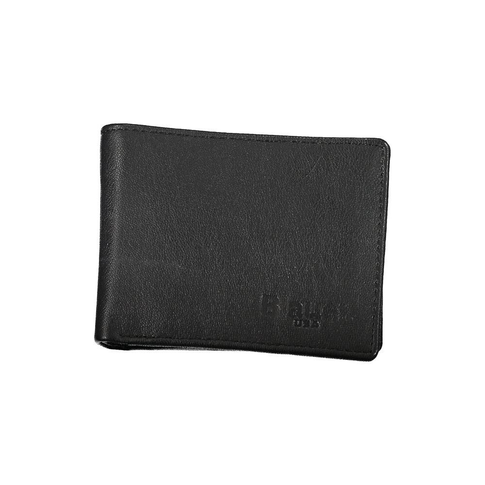 Blauer Elegant Black Leather Dual-Compartment Wallet