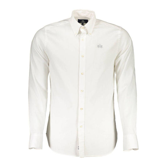 La Martina Chic Slim Fit Long Sleeved White Shirt La Martina