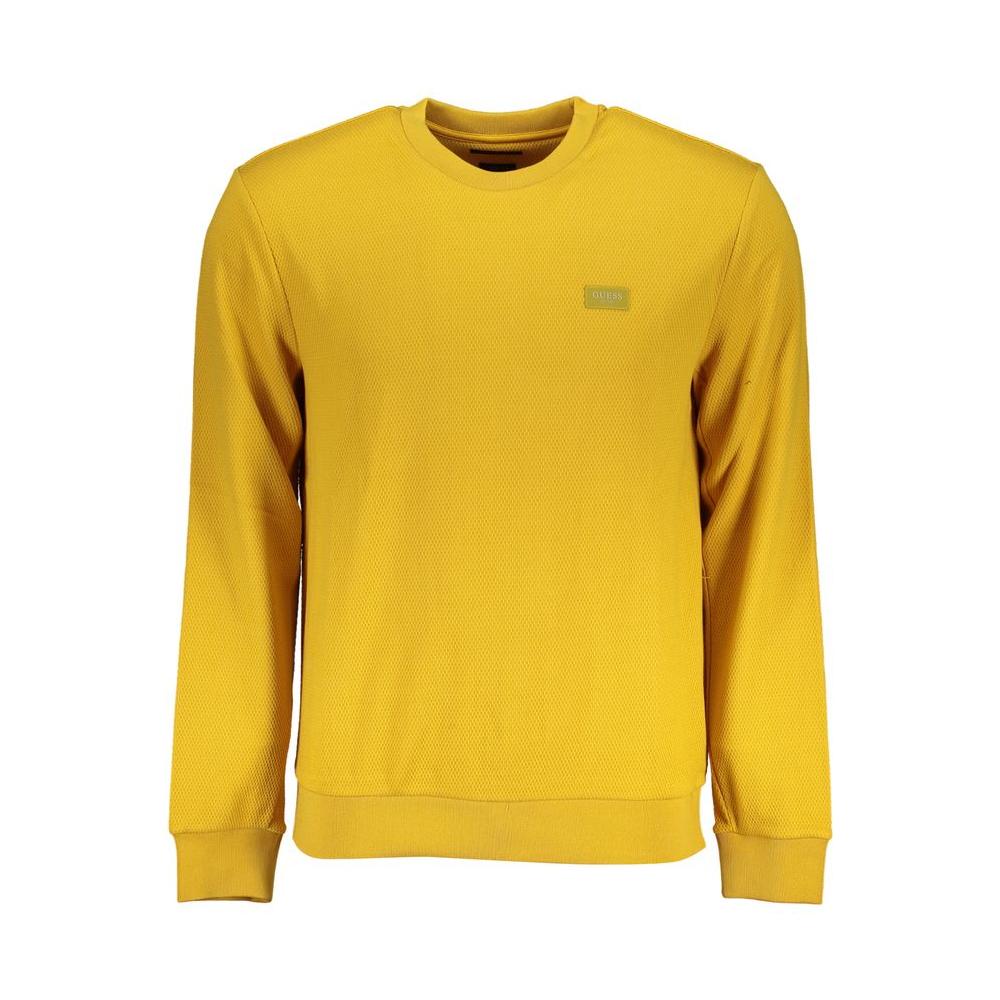 Guess Jeans Sleek Yellow Slim Fit Crew Neck Sweater Guess Jeans