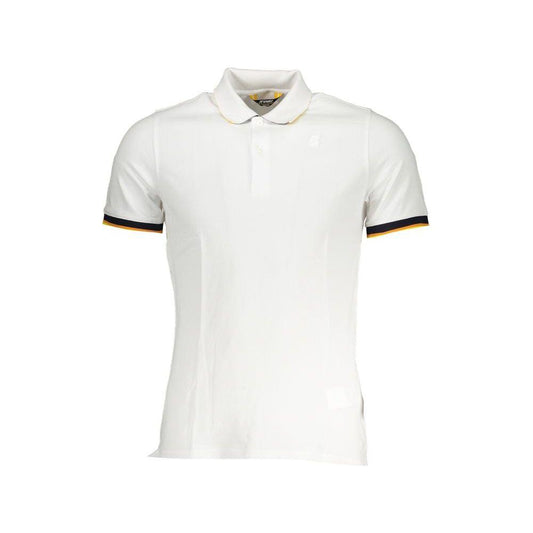 K-WAY Sleek White Polo Shirt with Contrast Detail K-WAY