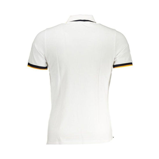 K-WAY Sleek White Polo Shirt with Contrast Detail K-WAY