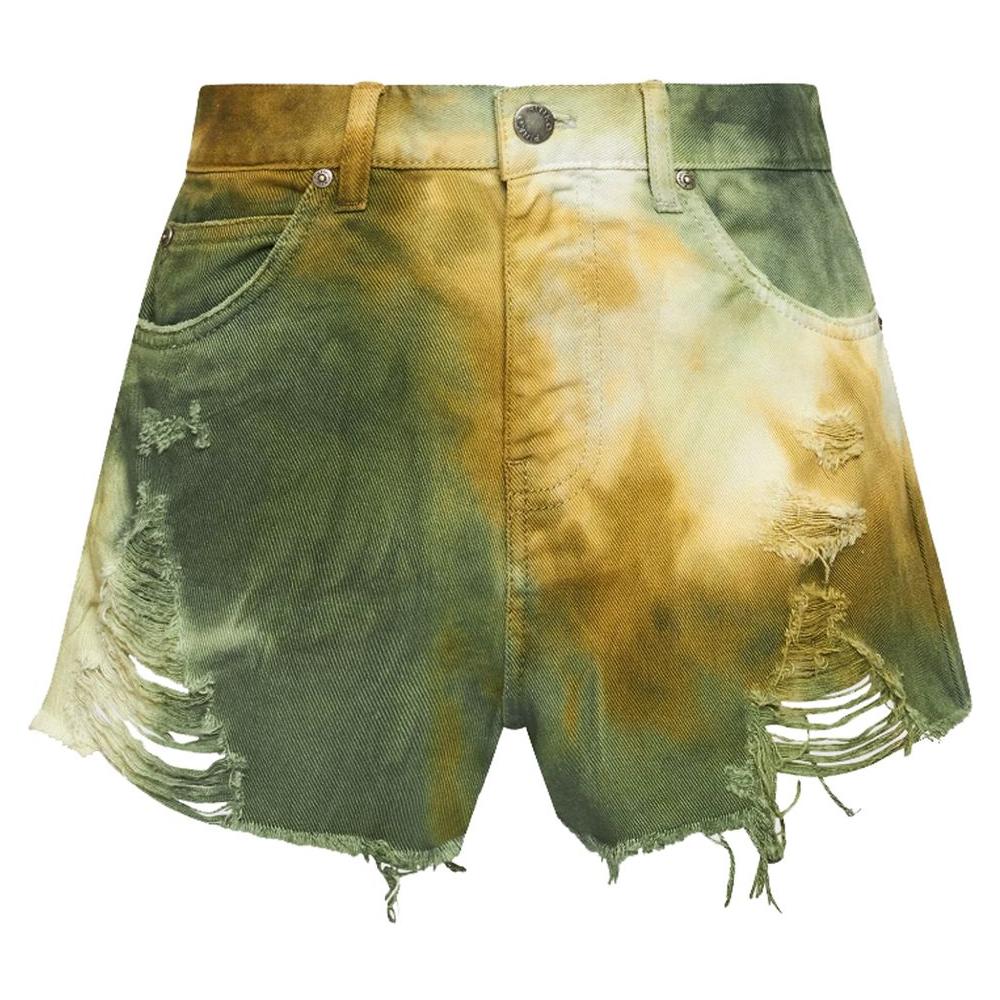 PINKO Chic Military Green Cotton Shorts for Women PINKO