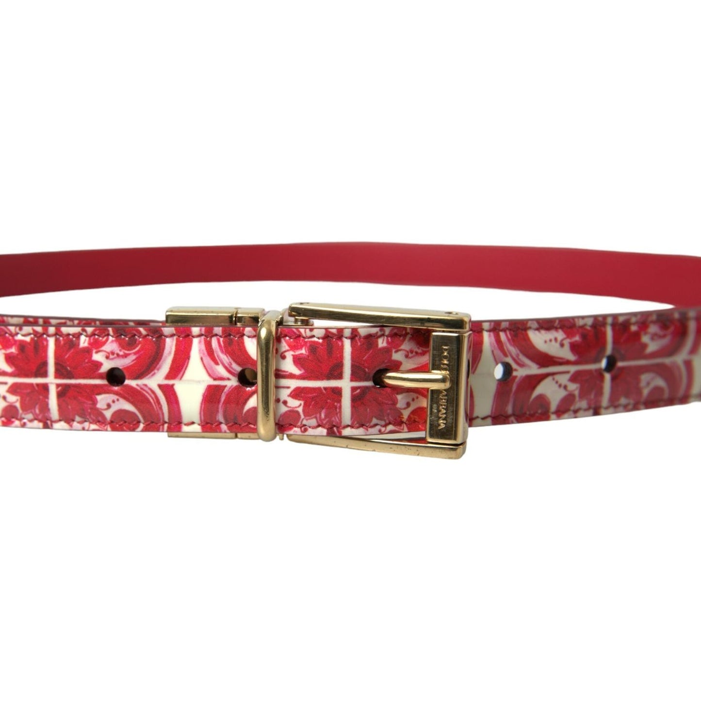 Dolce & Gabbana Elegant Red Calfskin Waist Belt Dolce & Gabbana