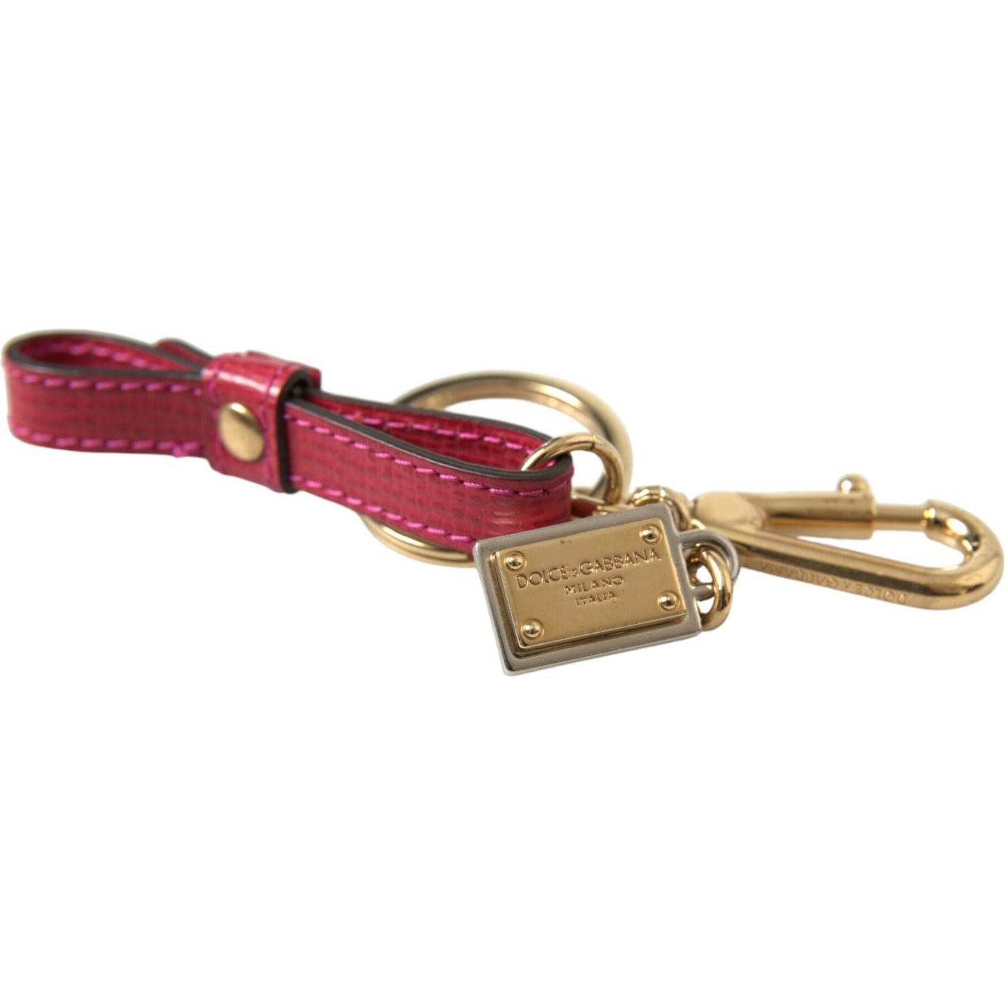 Dolce & Gabbana Stunning Red Leather Keychain Dolce & Gabbana