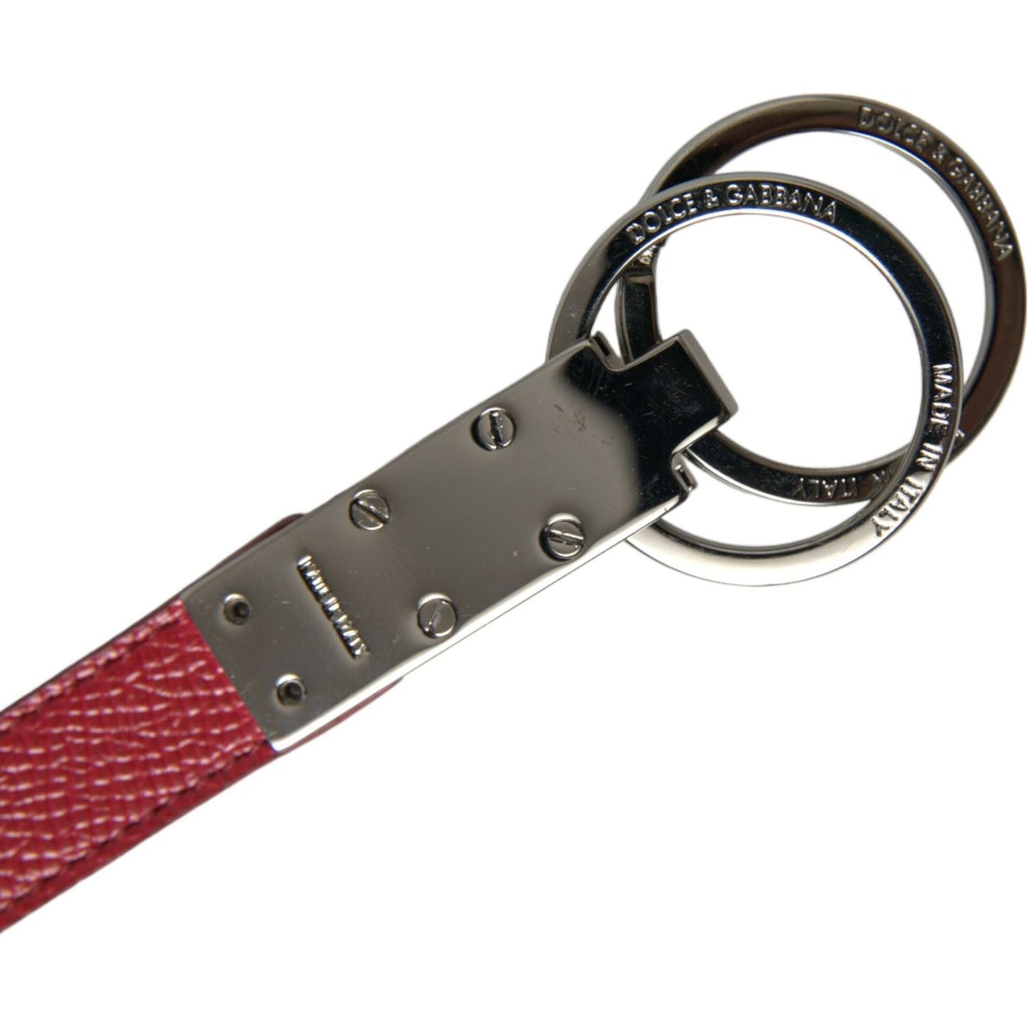 Dolce & Gabbana Elegant Red Leather Trifold Key Holder Case Dolce & Gabbana