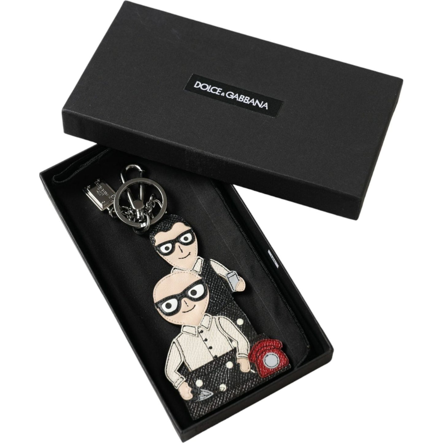 Dolce & Gabbana Elegant Multicolor Leather Keychain Dolce & Gabbana