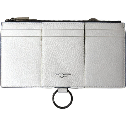 Dolce & Gabbana Elegant White Leather Crossbody Cardholder Dolce & Gabbana