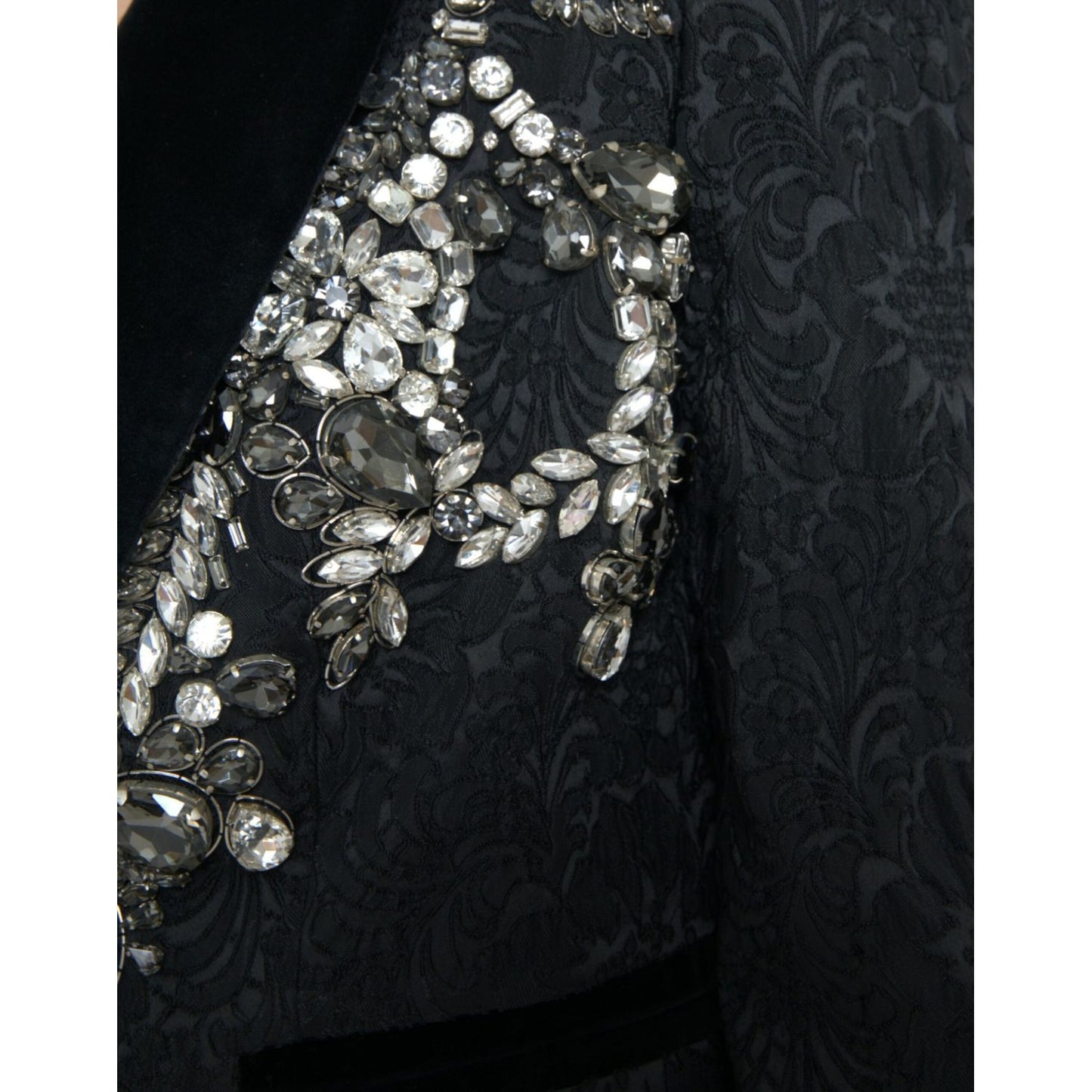 Dolce & Gabbana Elegant Embellished Black Overcoat Jacket Dolce & Gabbana