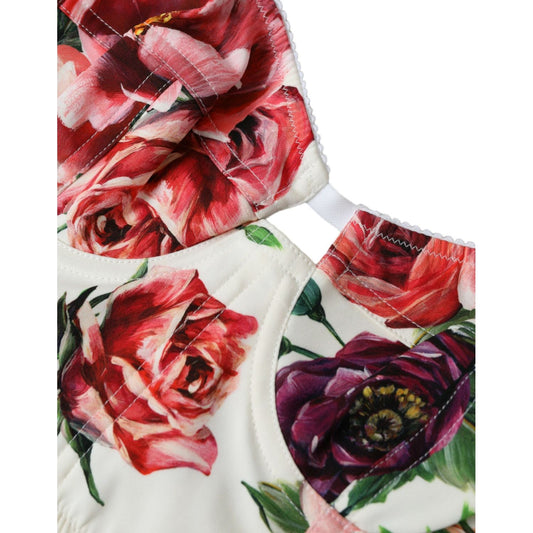 Dolce & Gabbana Floral Silk Blend Bustier Crop Top Dolce & Gabbana