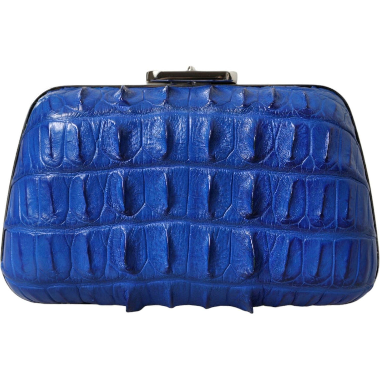 Balenciaga Electric Blue Crocodile Skin Clutch Balenciaga