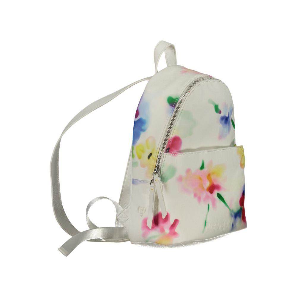 Desigual White Polyester Backpack Desigual