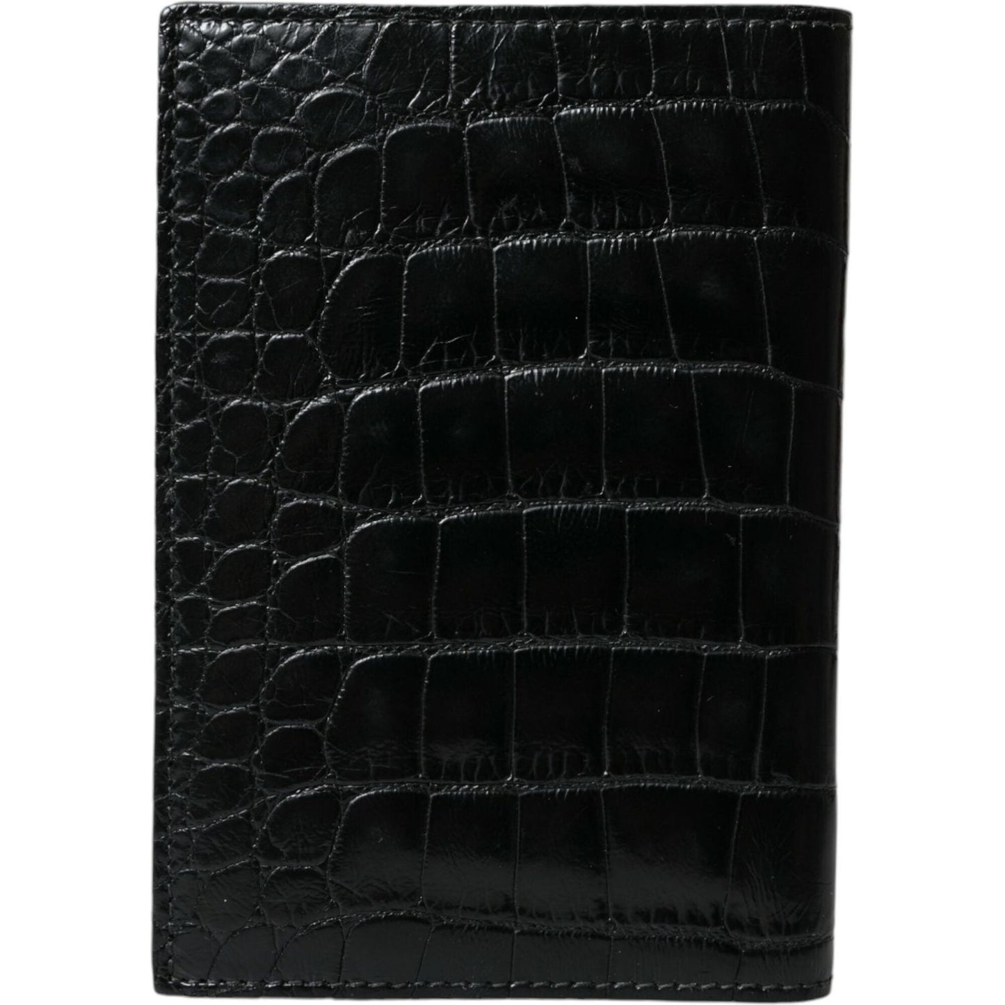 Dolce & Gabbana Black Exotic Skin Leather Long Bifold Passport Holder Dolce & Gabbana