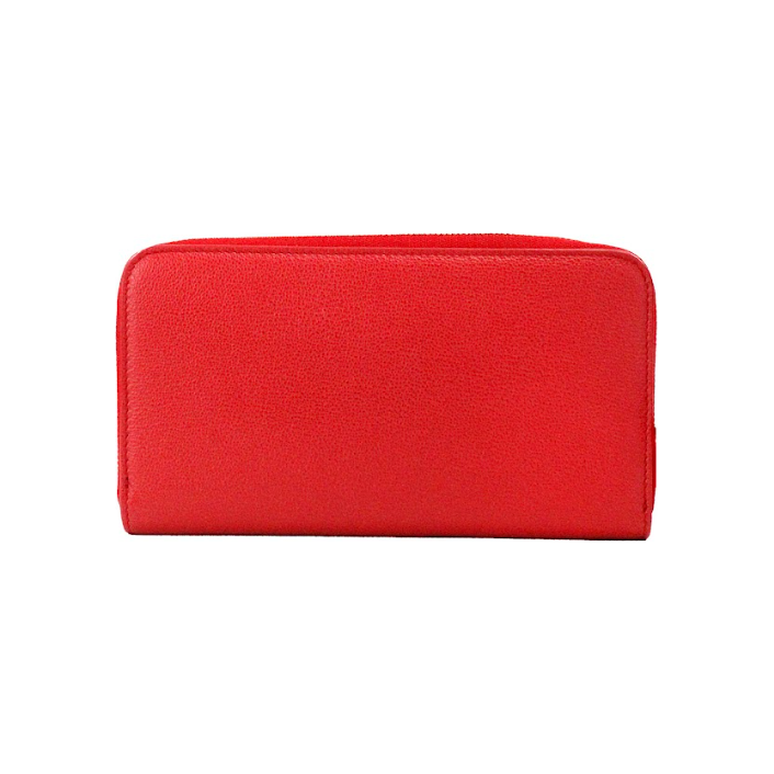 Burberry Elmore Red Embossed Logo Leather Continental Clutch Wallet Burberry