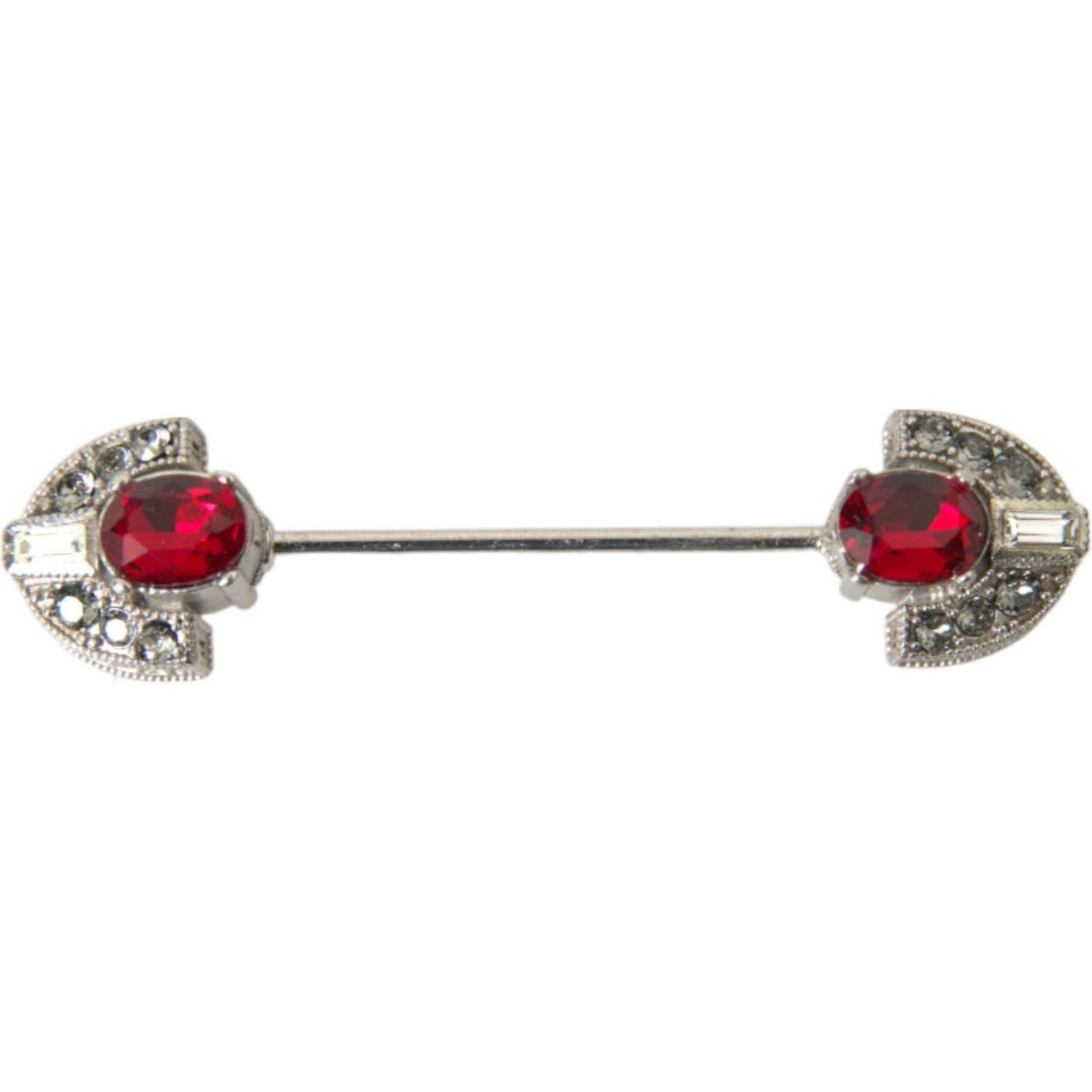 Dolce & Gabbana 925 Sterling Silver Crystals Pin Collar Brooch Dolce & Gabbana