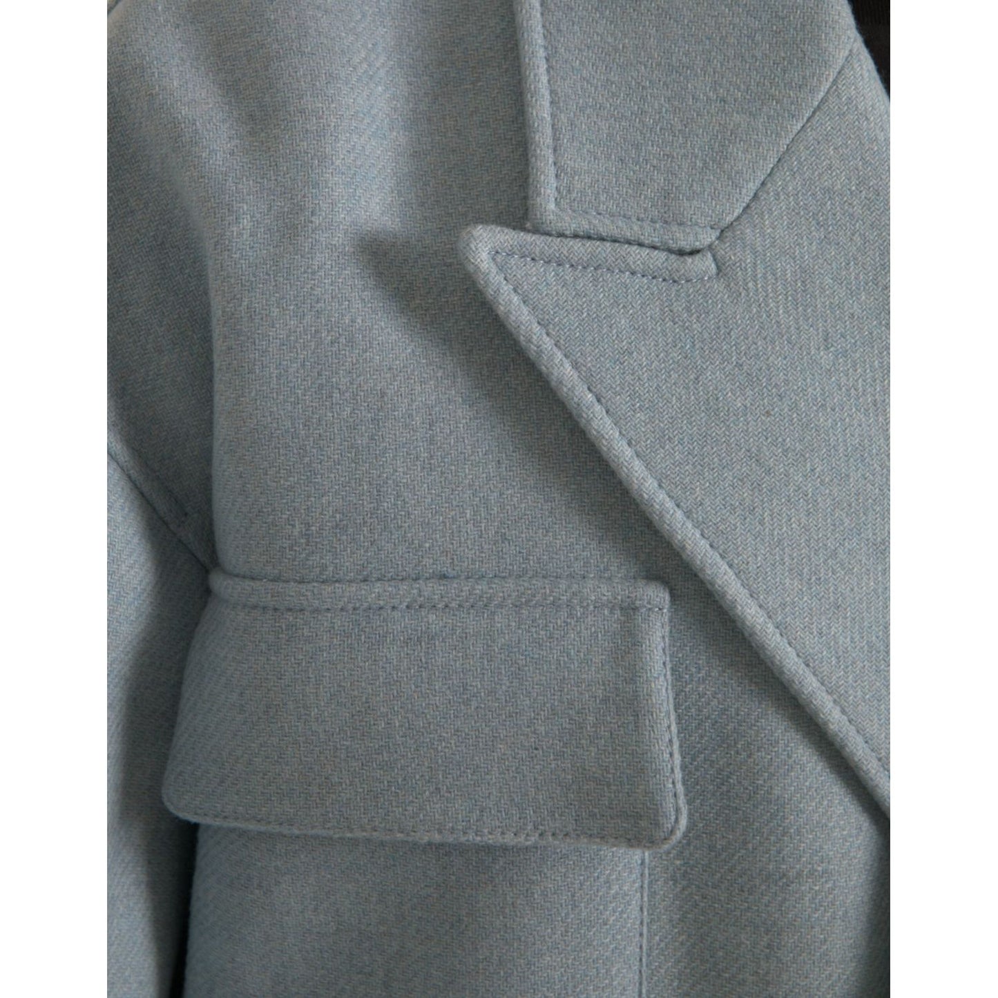 Dolce & Gabbana Blue Double Breasted Trench Coat Jacket Dolce & Gabbana