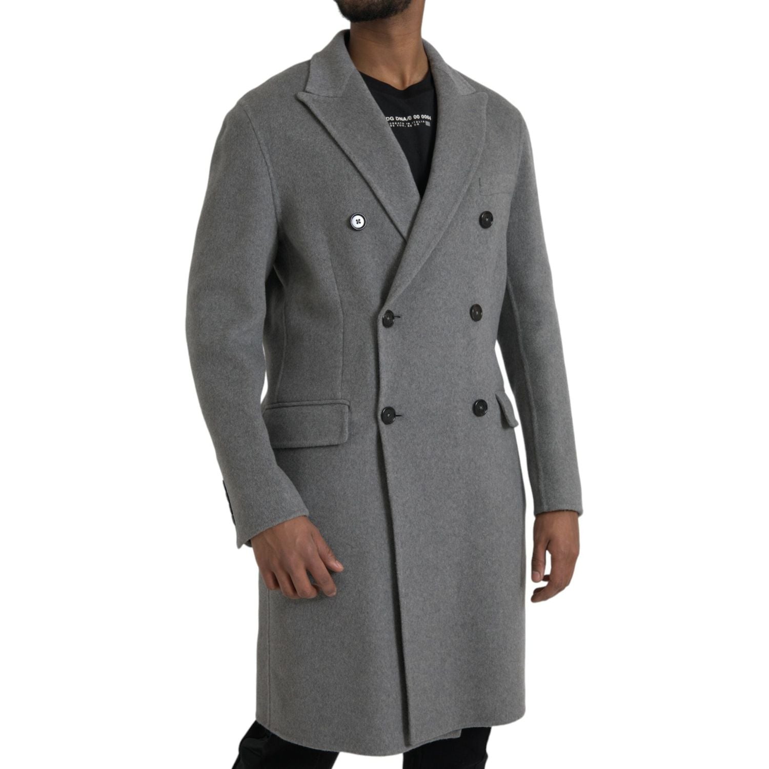 Dolce & Gabbana Gray Double Trench Coat Cashmere Jacket