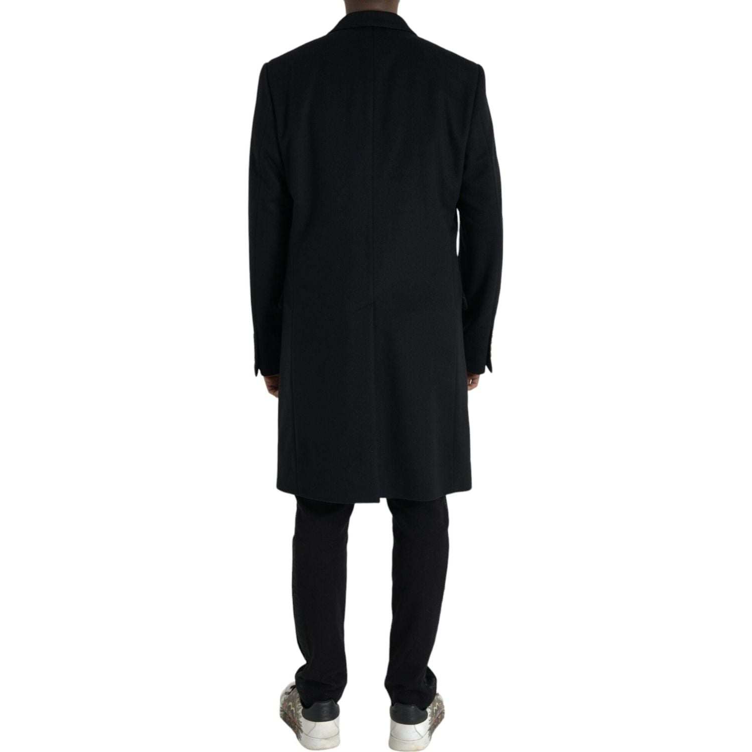 Dolce & Gabbana Black Wool Cashmere Trench Coat Jacket