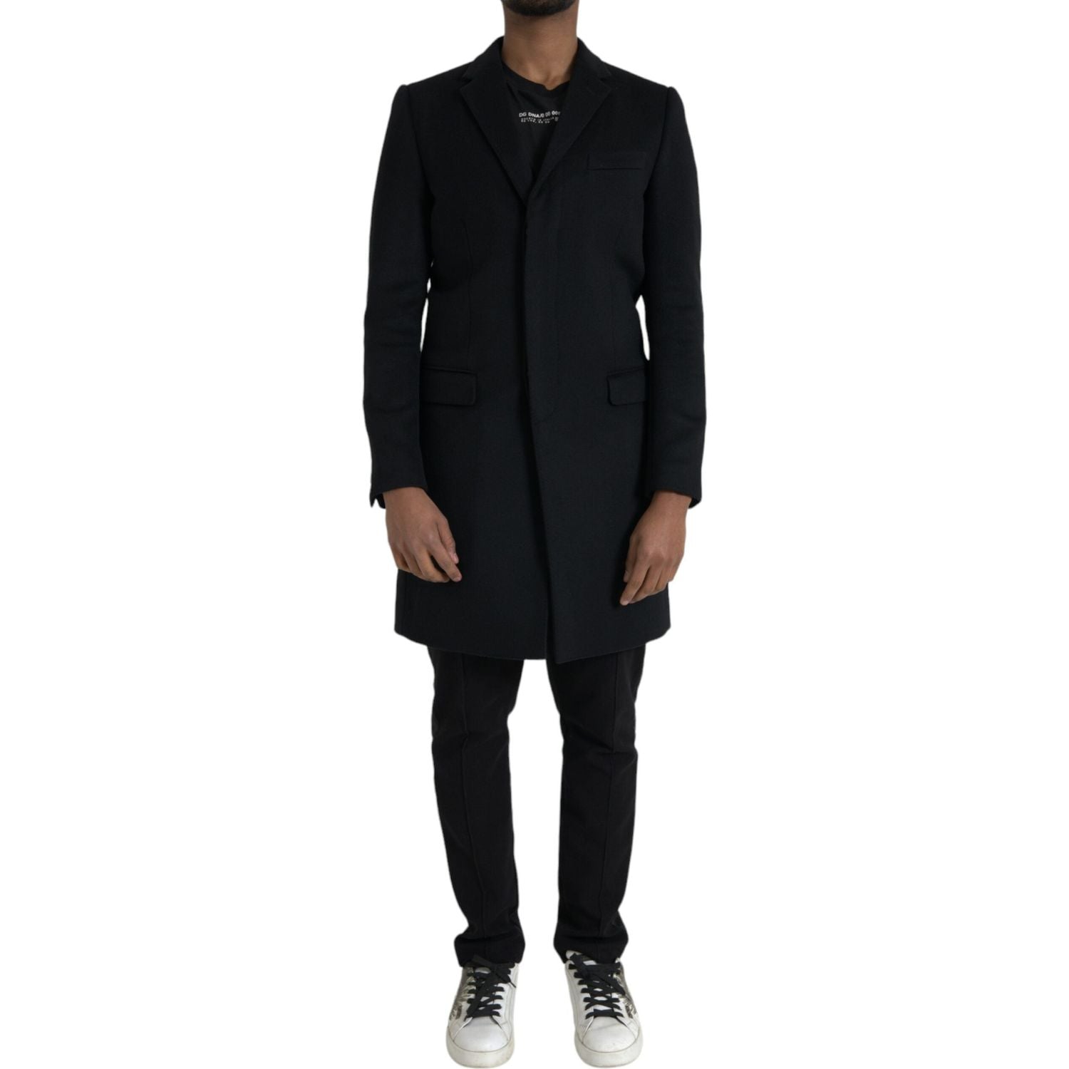 Dolce & Gabbana Black Single Breasted Trench Coat Jacket