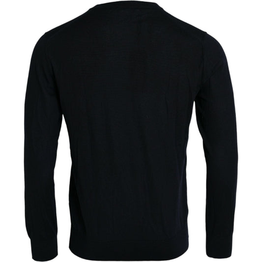 Dolce & Gabbana Blue Bee Cashmere Crewneck Pullover Sweater Dolce & Gabbana