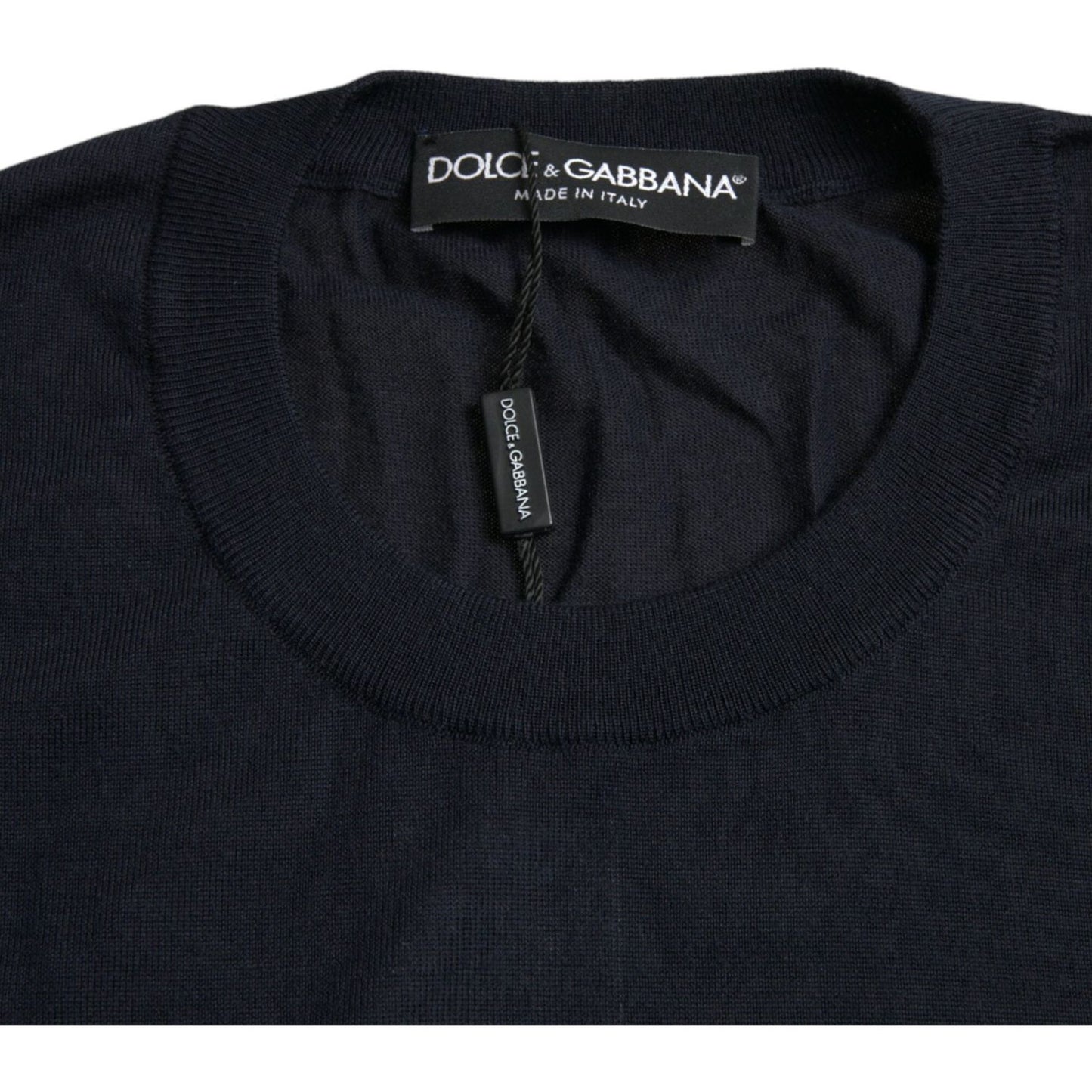 Dolce & Gabbana Blue Bee Cashmere Crewneck Pullover Sweater Dolce & Gabbana